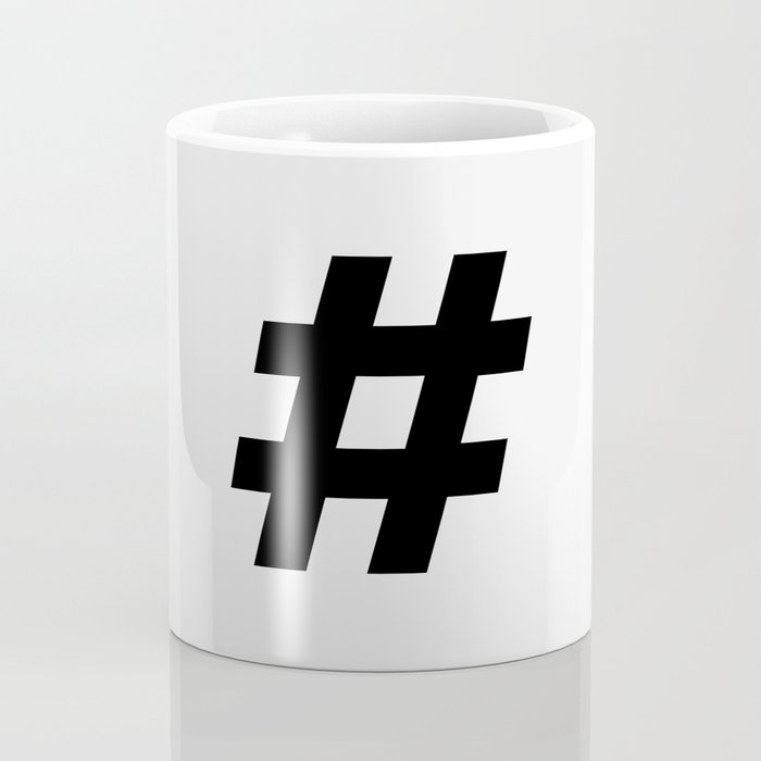 Deidentified White Ceramic Hashtag Coffee Mug RRP 7.99 CLEARANCE XL 3.99